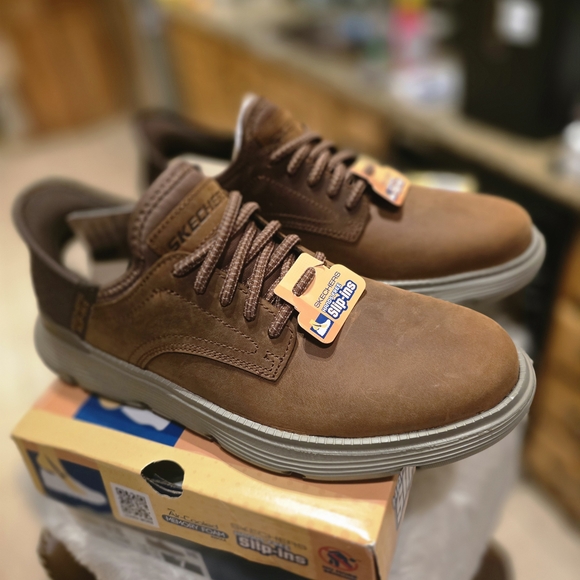 Skechers Men's Brown Hands Free Slip-Ins Shoes Sz 7 - Picture 2 of 6